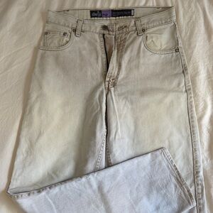 Levi's Light Stone Wash Beige Jeans with Brown Stitching
